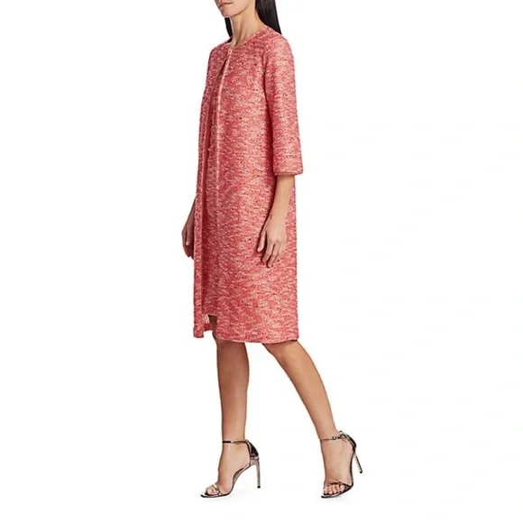 $1995 st John collection beaded confetti tweed long jacket women size 8